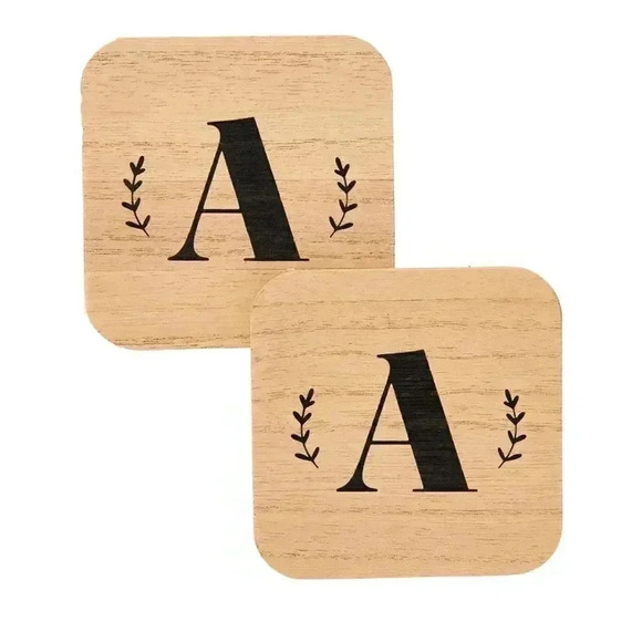 K Monogram Coasters - Picture 1 of 3